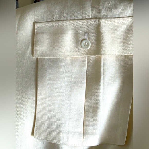 NEIMAN MARCUS s6 cream linen wide leg cargo pants Look new-fully lined-gorgeous! - Picture 5 of 5